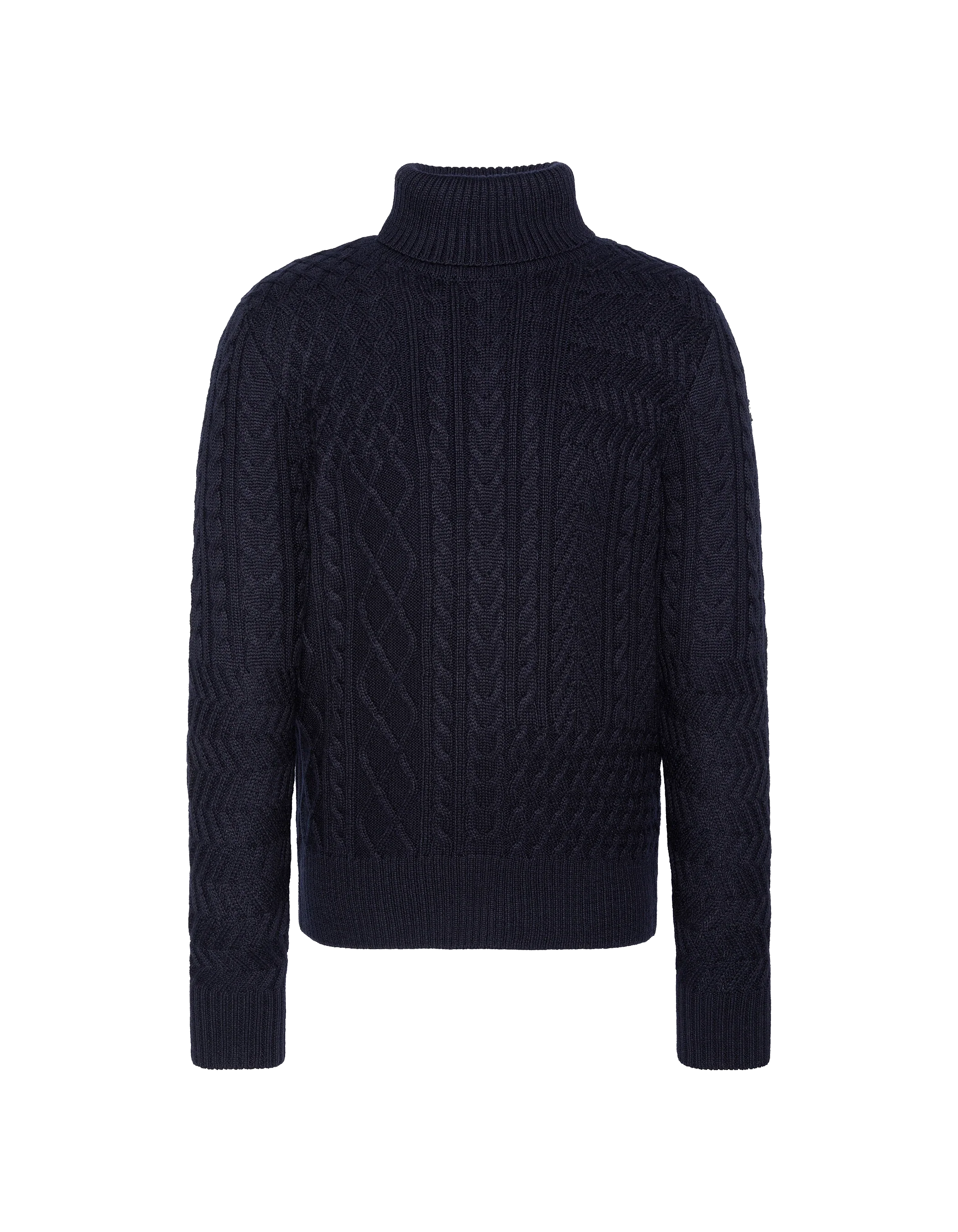 Pull Col Roulé Bleu Marine, Maille Torsadée - Schott NYC®
